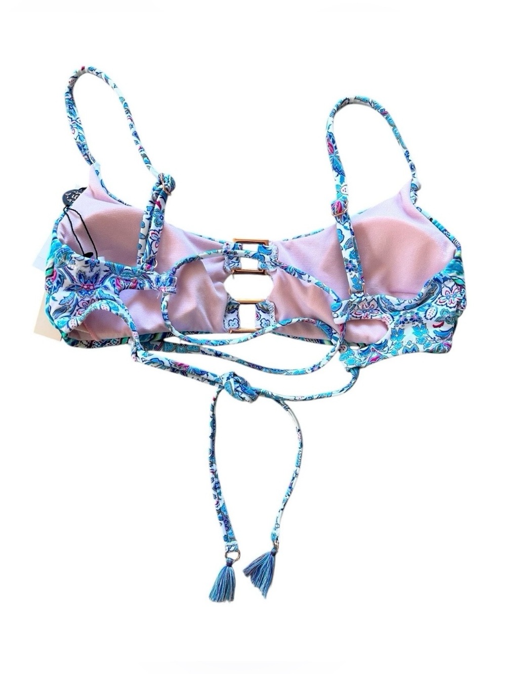 NANETTE LEPORE Iris Bralette 2 Pc Boho Bikini Swimsuit Sz 4 NWT High Waist Beach - Picture 4 of 8